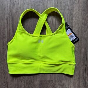 Under Armour Women's Bright Yellow Longline Sports Bra - Size Small